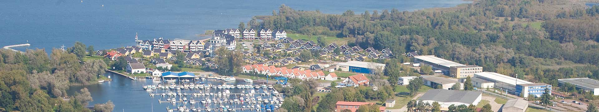 das Hafendorf Müritz aus der Vogelperspektive